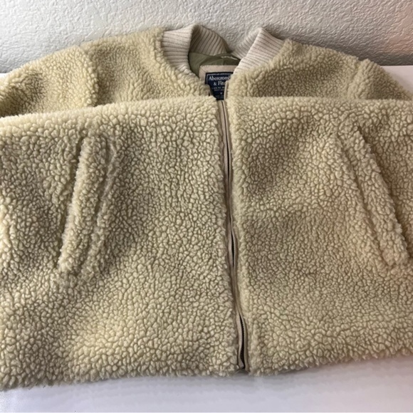 Abercrombie & Fitch Oversized Sherpa Zip Up Bomber Jacket Size M - Picture 8 of 12